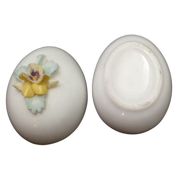 Golden Crown E& R Bone China Egg Trinket Box Made In England - Picture 3 of 5